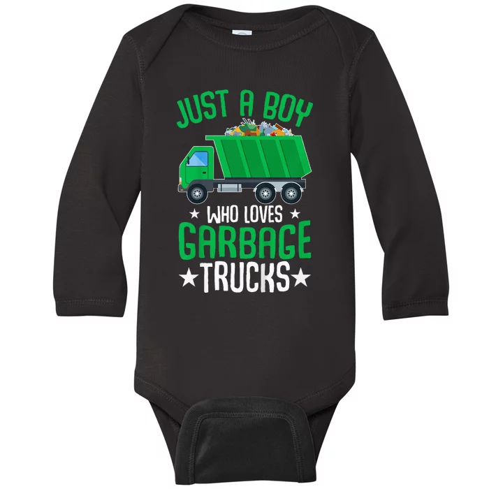 Just A Boy Who Loves Garbage Trucks Baby Long Sleeve Bodysuit