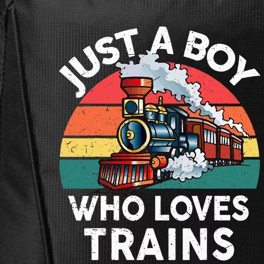 Just A Boy Who Loves Trains Train Lover City Backpack