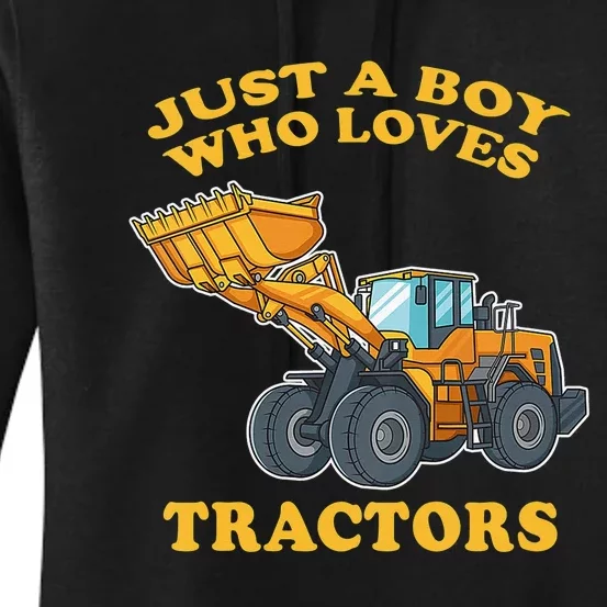 JUST A BOY WHO LOVES DUMP TRACTORS Women's Pullover Hoodie