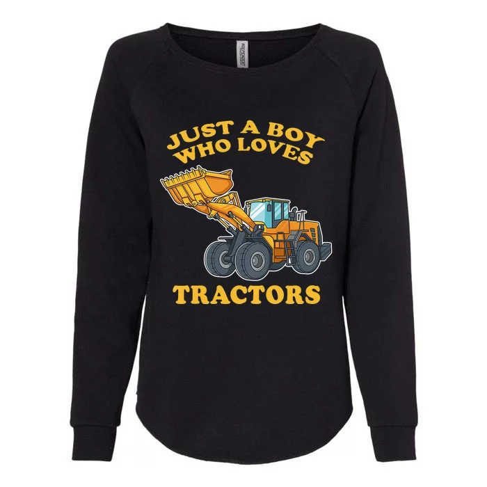 JUST A BOY WHO LOVES DUMP TRACTORS Womens California Wash Sweatshirt