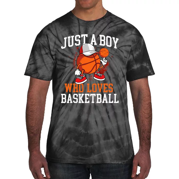 Just A Boy Who Loves Basketball Player Hoops Tie-Dye T-Shirt