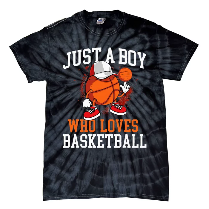 Just A Boy Who Loves Basketball Player Hoops Tie-Dye T-Shirt