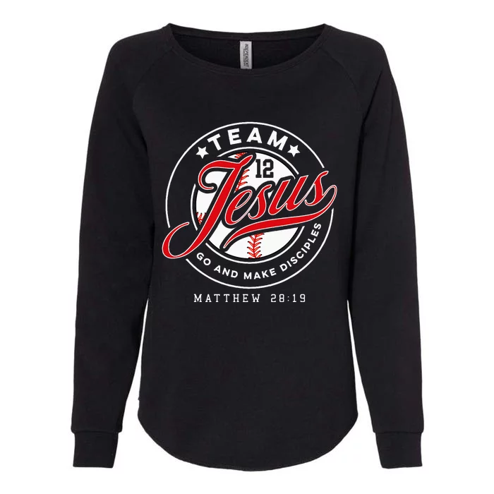 Jesus And Baseball Team Jesus Christian Matthew 2819 Verse Womens California Wash Sweatshirt