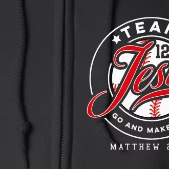 Jesus And Baseball Team Jesus Christian Matthew 2819 Verse Full Zip Hoodie