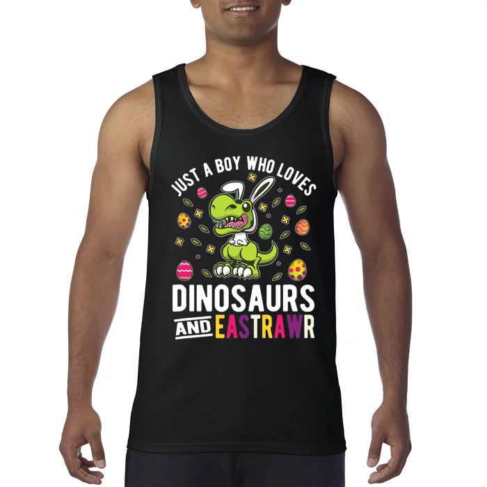 Just A Boy Who Loves Dinosaurs And Easter Tank Top