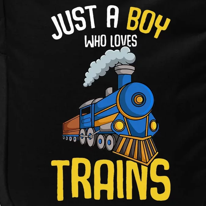 Just A Boy Who Loves Trains Locomotive Train Impact Tech Backpack