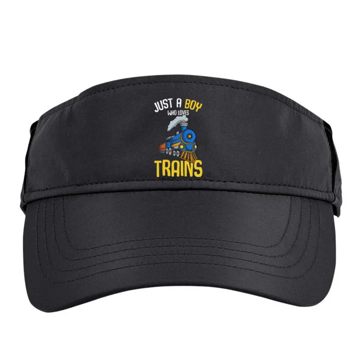 Just A Boy Who Loves Trains Locomotive Train Adult Drive Performance Visor