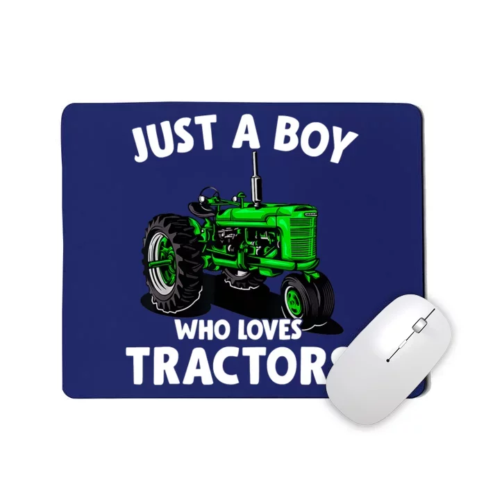 Just A Boy Who Loves Tractors Christmas Farm Life Mousepad