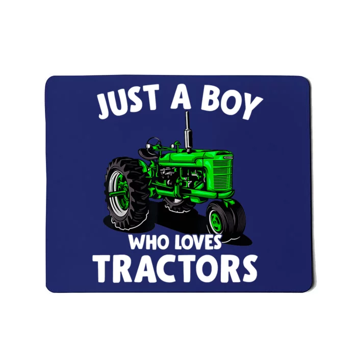 Just A Boy Who Loves Tractors Christmas Farm Life Mousepad