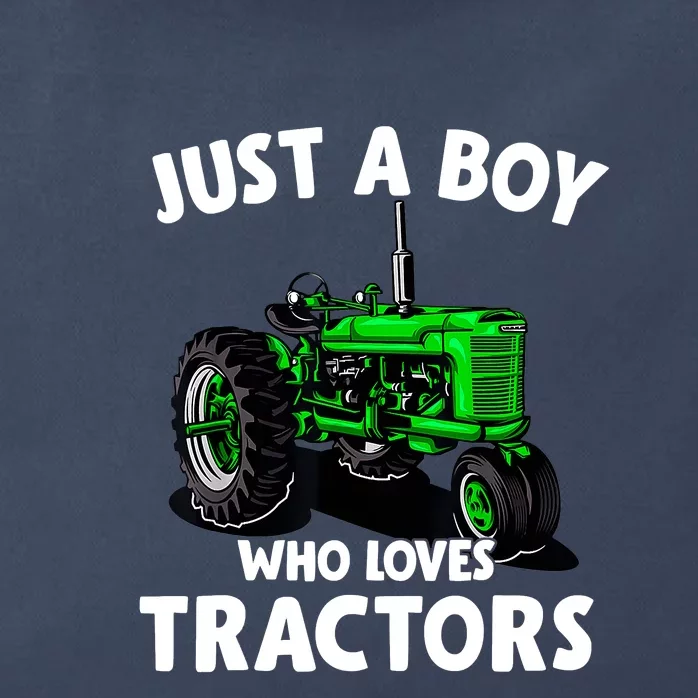 Just A Boy Who Loves Tractors Christmas Farm Life Zip Tote Bag