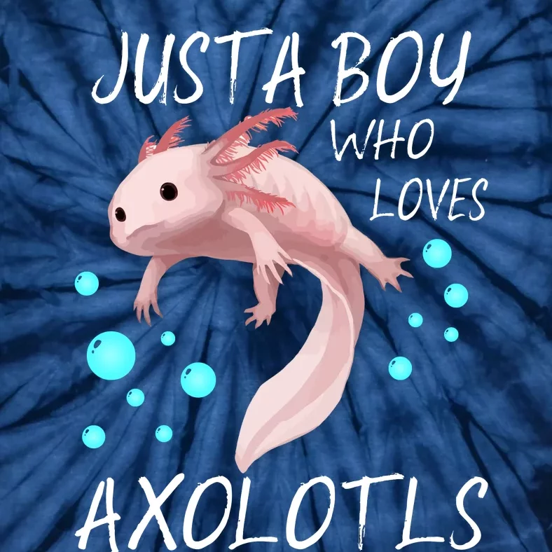 Just A Boy Who Loves Axolotls Tie-Dye T-Shirt