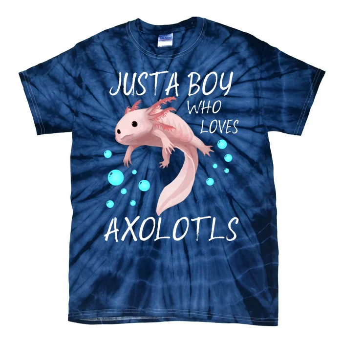 Just A Boy Who Loves Axolotls Tie-Dye T-Shirt