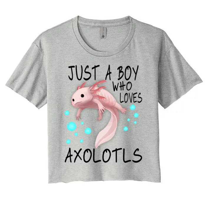 Just A Boy Who Loves Axolotls Women's Crop Top Tee