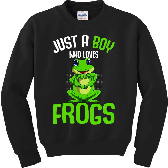 Just A Boy Who Loves Frogs Boy Frog Kids Sweatshirt