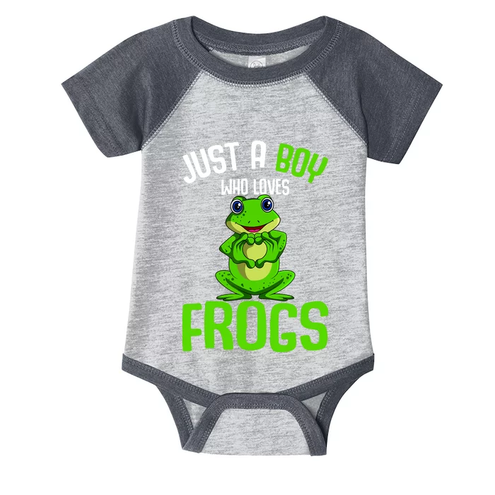 Just A Boy Who Loves Frogs Boy Frog Infant Baby Jersey Bodysuit