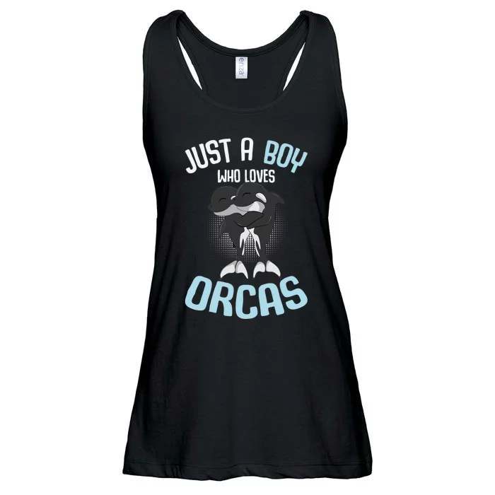 Just A Boy Who Loves Orcas Killer Whale Boys Ladies Essential Flowy Tank