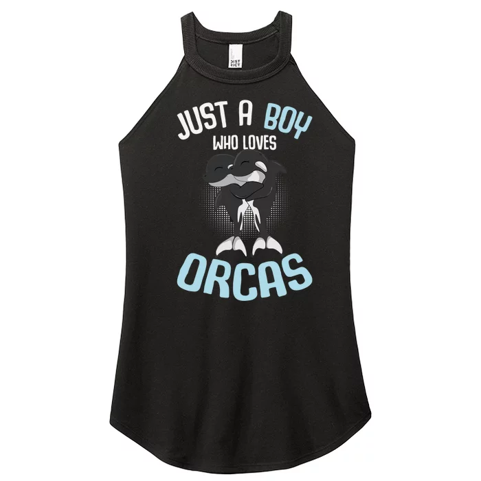 Just A Boy Who Loves Orcas Killer Whale Boys Women’s Perfect Tri Rocker Tank