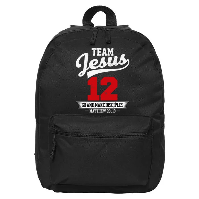 Jesus and Baseball Team Jesus Christian Matthew 2819 Verse 16 in Basic Backpack