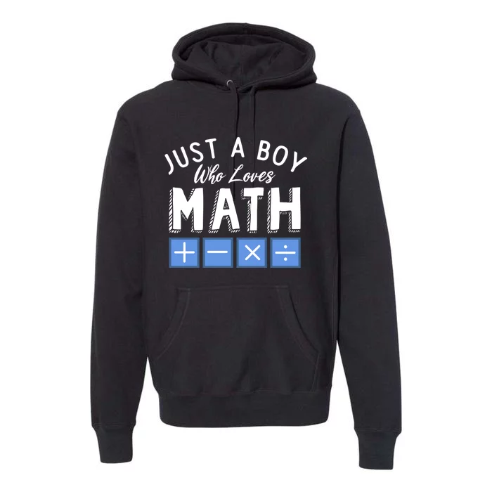 Just A Boy Who Loves Math Algebra Funny Mathematics Premium Hoodie