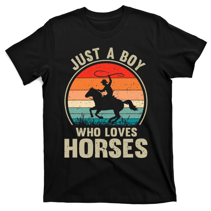 Just A Boy Who Loves Horses Recto Riding Lovers T-Shirt