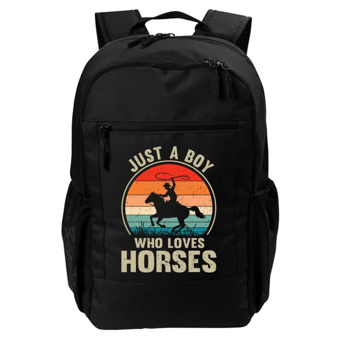 Just A Boy Who Loves Horses Recto Riding Lovers Daily Commute Backpack