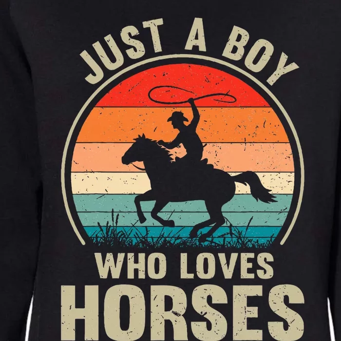 Just A Boy Who Loves Horses Recto Riding Lovers Womens California Wash Sweatshirt