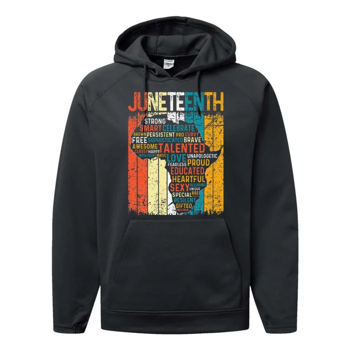 Junenth Ancestors Black African Map American June 19 Flag Performance Fleece Hoodie