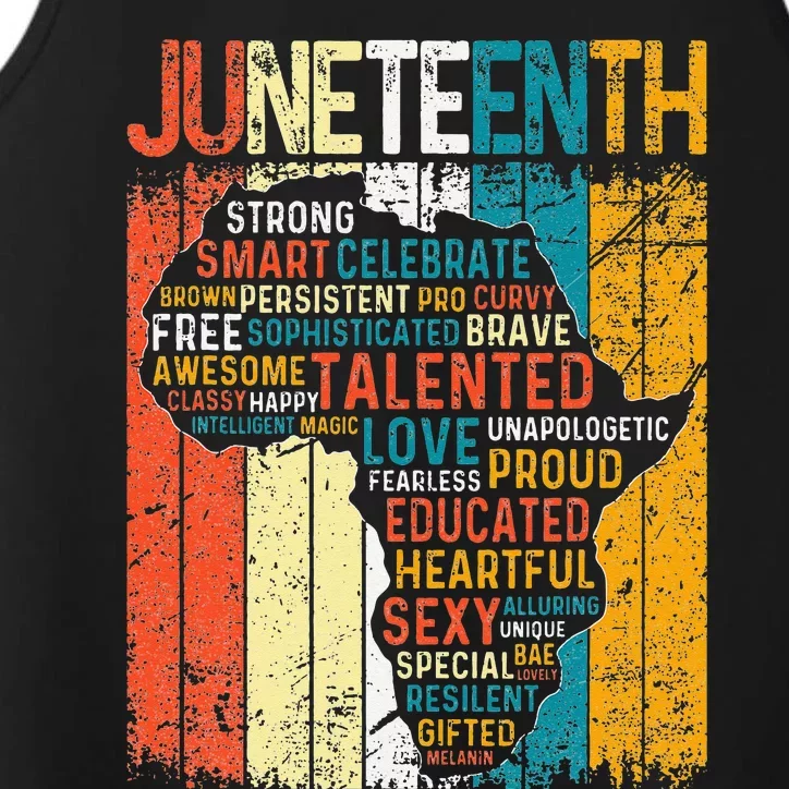 Junenth Ancestors Black African Map American June 19 Flag Performance Tank