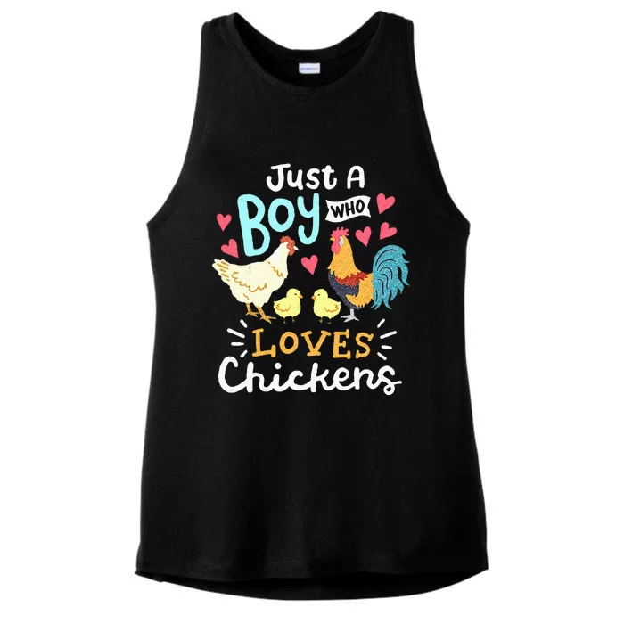 Just A Boy Who Loves Chickens Farm Chicken Ladies Tri-Blend Wicking Tank