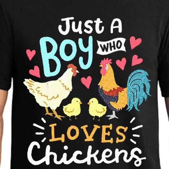 Just A Boy Who Loves Chickens Farm Chicken Pajama Set