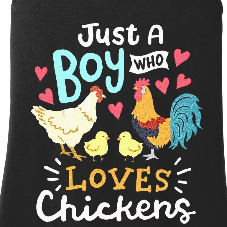 Just A Boy Who Loves Chickens Farm Chicken Ladies Essential Tank