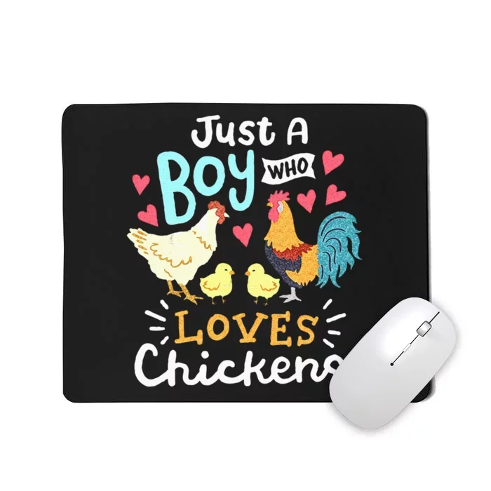 Just A Boy Who Loves Chickens Farm Chicken Mousepad