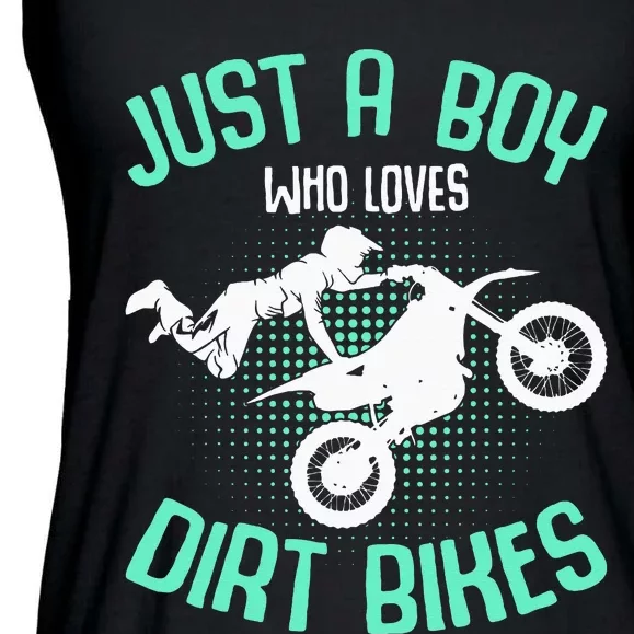 Just A Boy Who Loves Dirt Bikes Motocross Enduro Dirt Biking Ladies Essential Flowy Tank