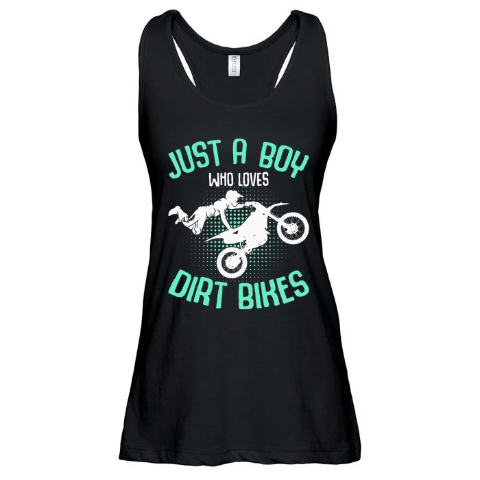 Just A Boy Who Loves Dirt Bikes Motocross Enduro Dirt Biking Ladies Essential Flowy Tank