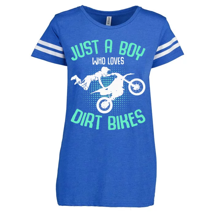 Just A Boy Who Loves Dirt Bikes Motocross Enduro Dirt Biking Enza Ladies Jersey Football T-Shirt