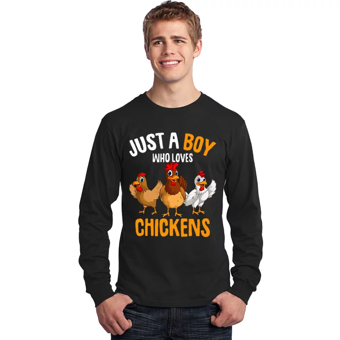 Just A Boy Who Loves Chickens Long Sleeve Shirt