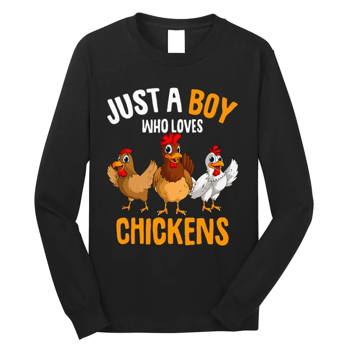 Just A Boy Who Loves Chickens Long Sleeve Shirt