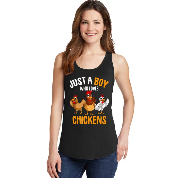 Just A Boy Who Loves Chickens Ladies Essential Tank