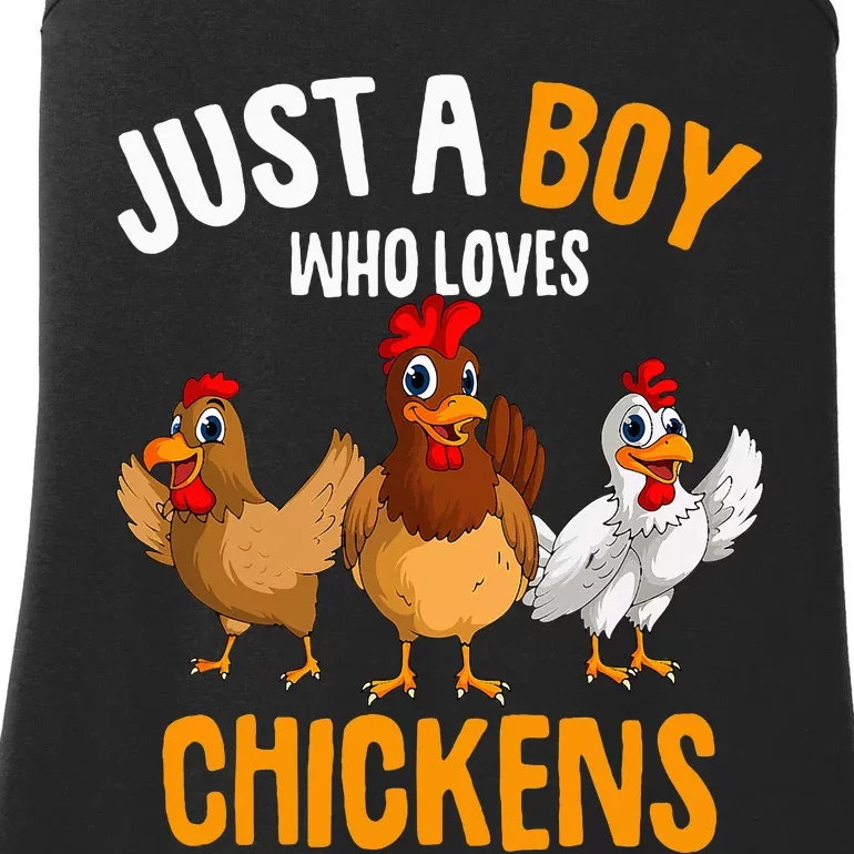 Just A Boy Who Loves Chickens Ladies Essential Tank