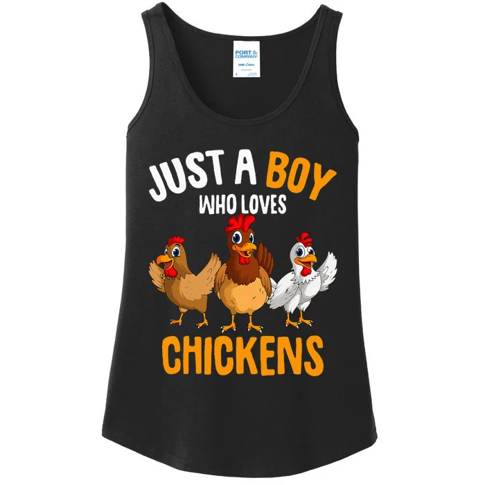 Just A Boy Who Loves Chickens Ladies Essential Tank