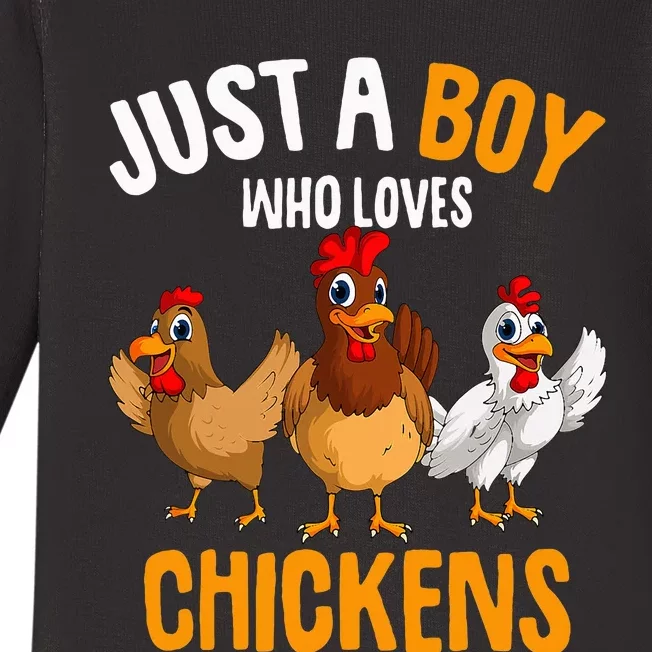 Just A Boy Who Loves Chickens Baby Long Sleeve Bodysuit