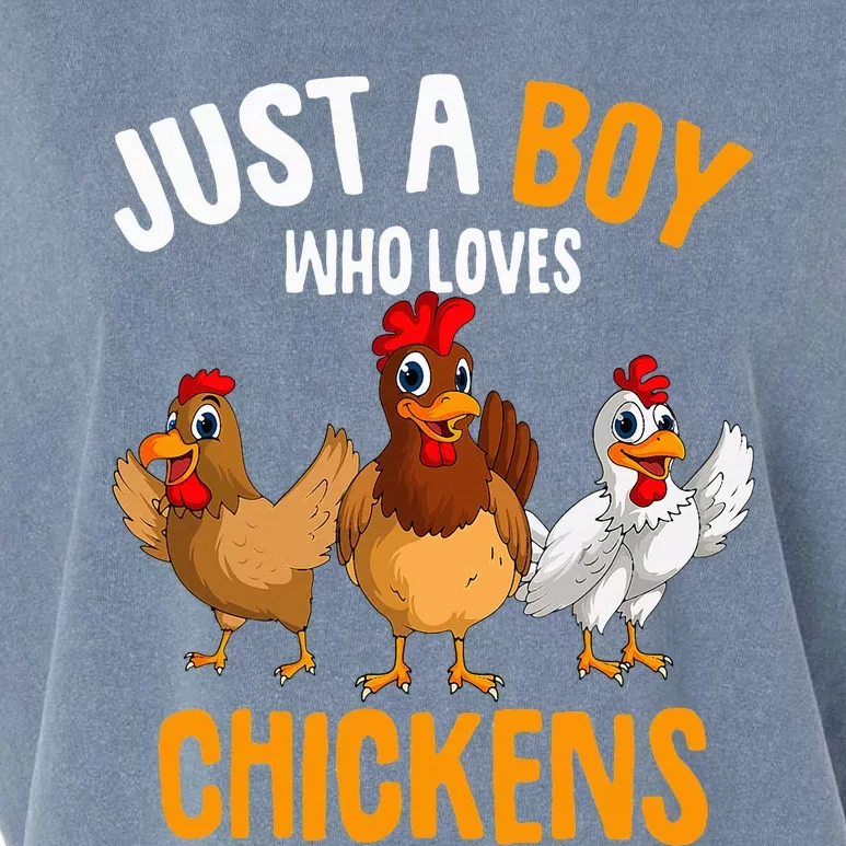 Just A Boy Who Loves Chickens Garment-Dyed Women's Muscle Tee