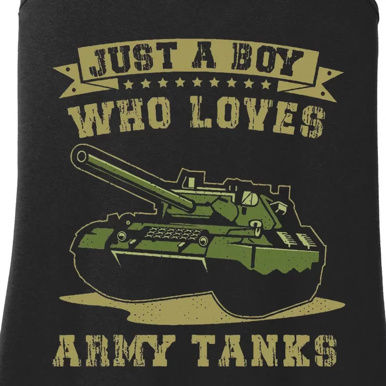 Just A Boy Who Loves Army Tanks Military Ww2 Tanks Ladies Essential Tank