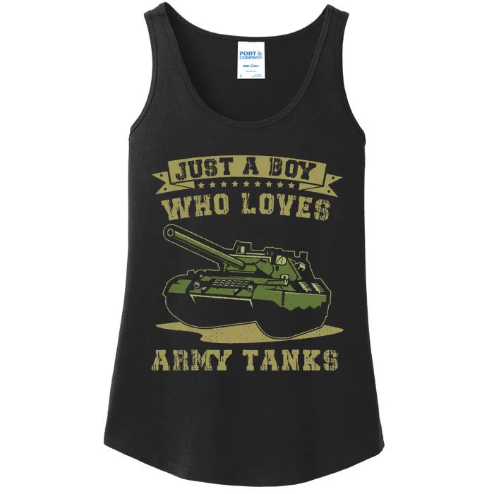 Just A Boy Who Loves Army Tanks Military Ww2 Tanks Ladies Essential Tank