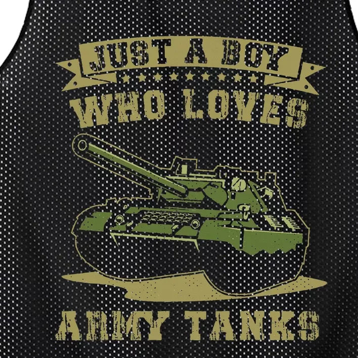 Just A Boy Who Loves Army Tanks Military Ww2 Tanks Mesh Reversible Basketball Jersey Tank