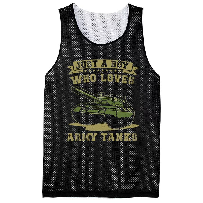 Just A Boy Who Loves Army Tanks Military Ww2 Tanks Mesh Reversible Basketball Jersey Tank