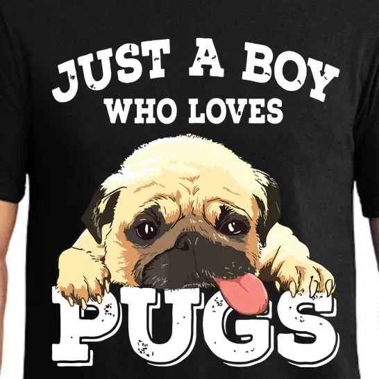 Just A Boy Who Loves Pugs Funny Pug Lover Gift For Boy Pajama Set