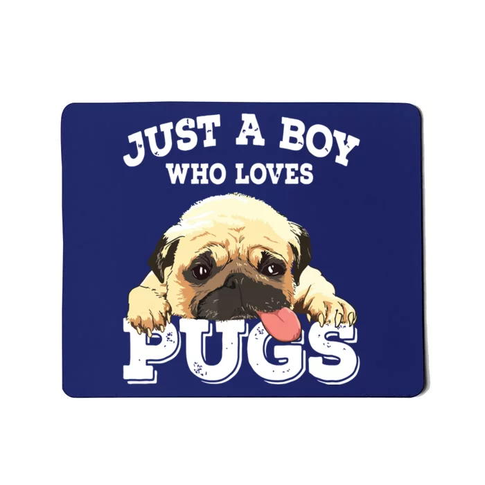 Just A Boy Who Loves Pugs Funny Pug Lover Gift For Boy Mousepad