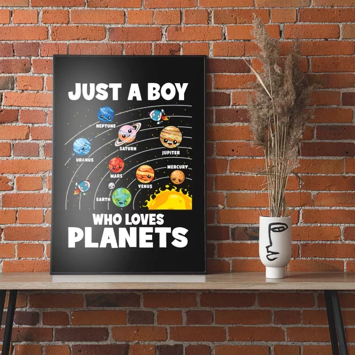 Just A Boy Who Loves Planets Solar System Astrology Space Poster