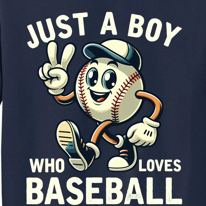 Just A Boy Who Loves Baseball Boy Tall Sweatshirt